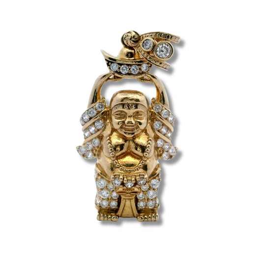 Pendentif Bouddha debout en or jaune 10 carats