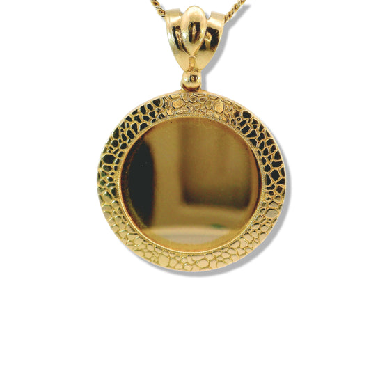 Pendentif photo en or jaune 14 carats