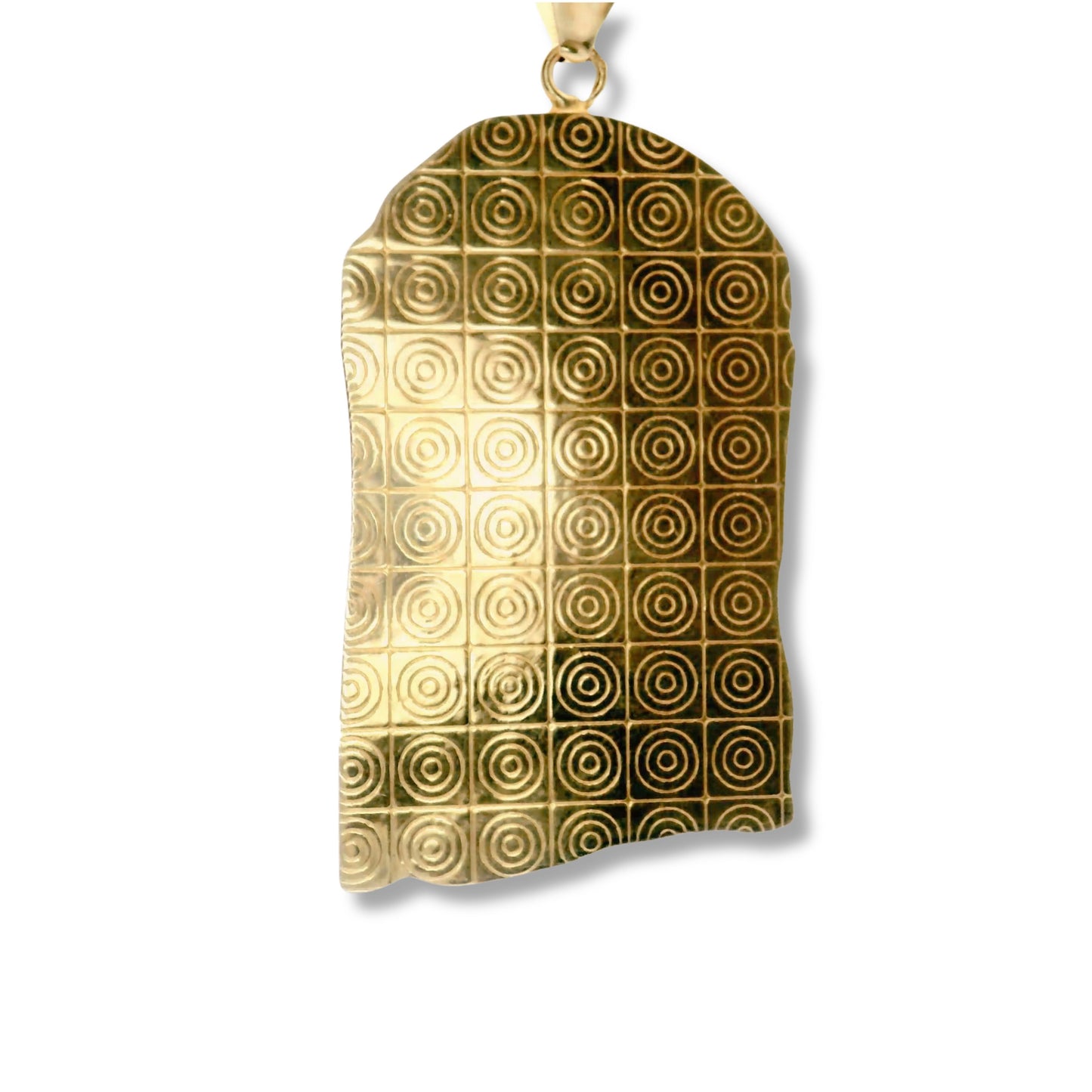 Pendentif tête de Jésus en or jaune et blanc 14 carats