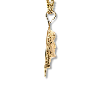 Pendentif tête de Jésus en or jaune 14 carats