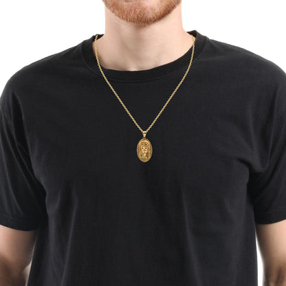 Pendentif tête de Jésus en or jaune 14 carats