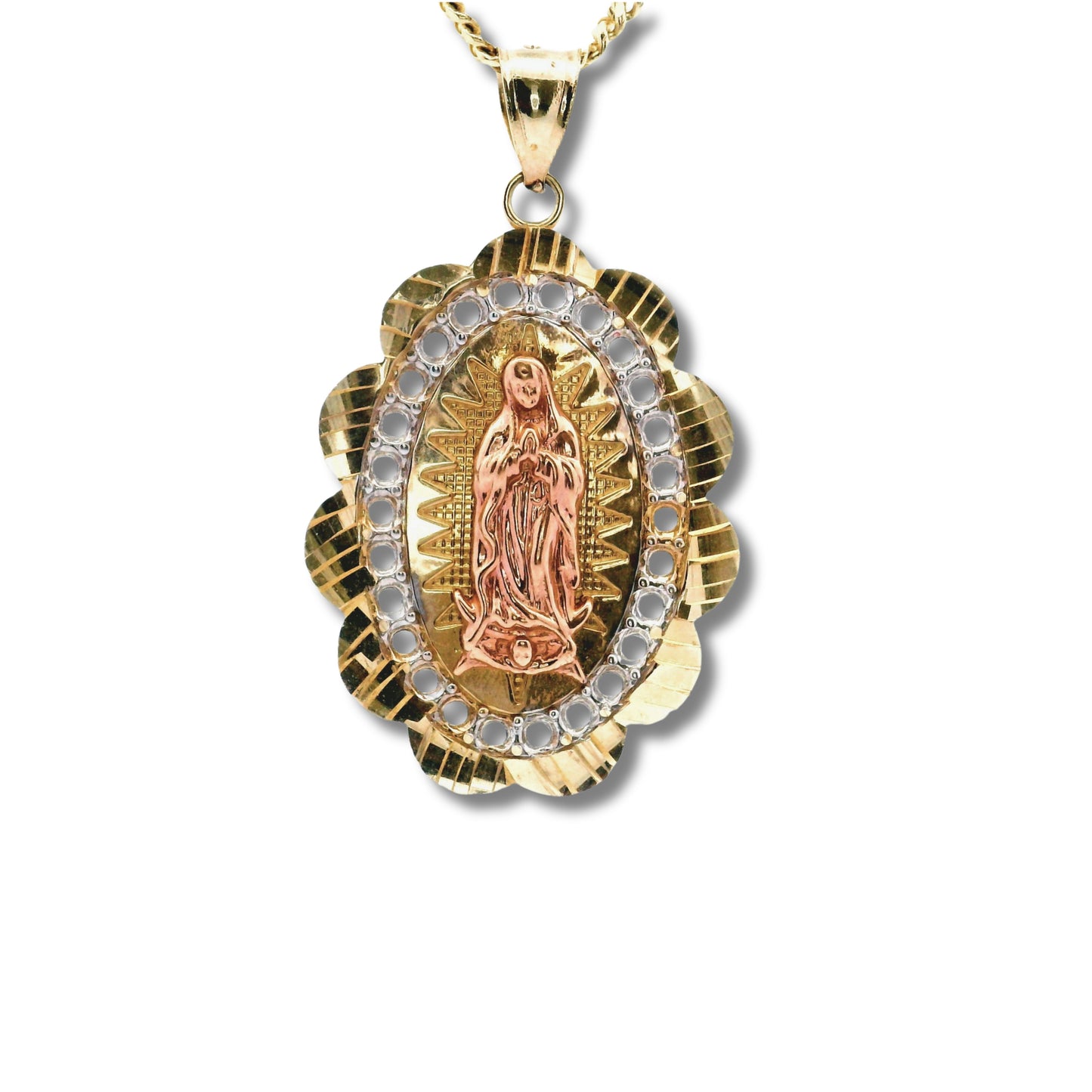 Pendentif "Vierge de Guadalupe" en or jaune 14 carats