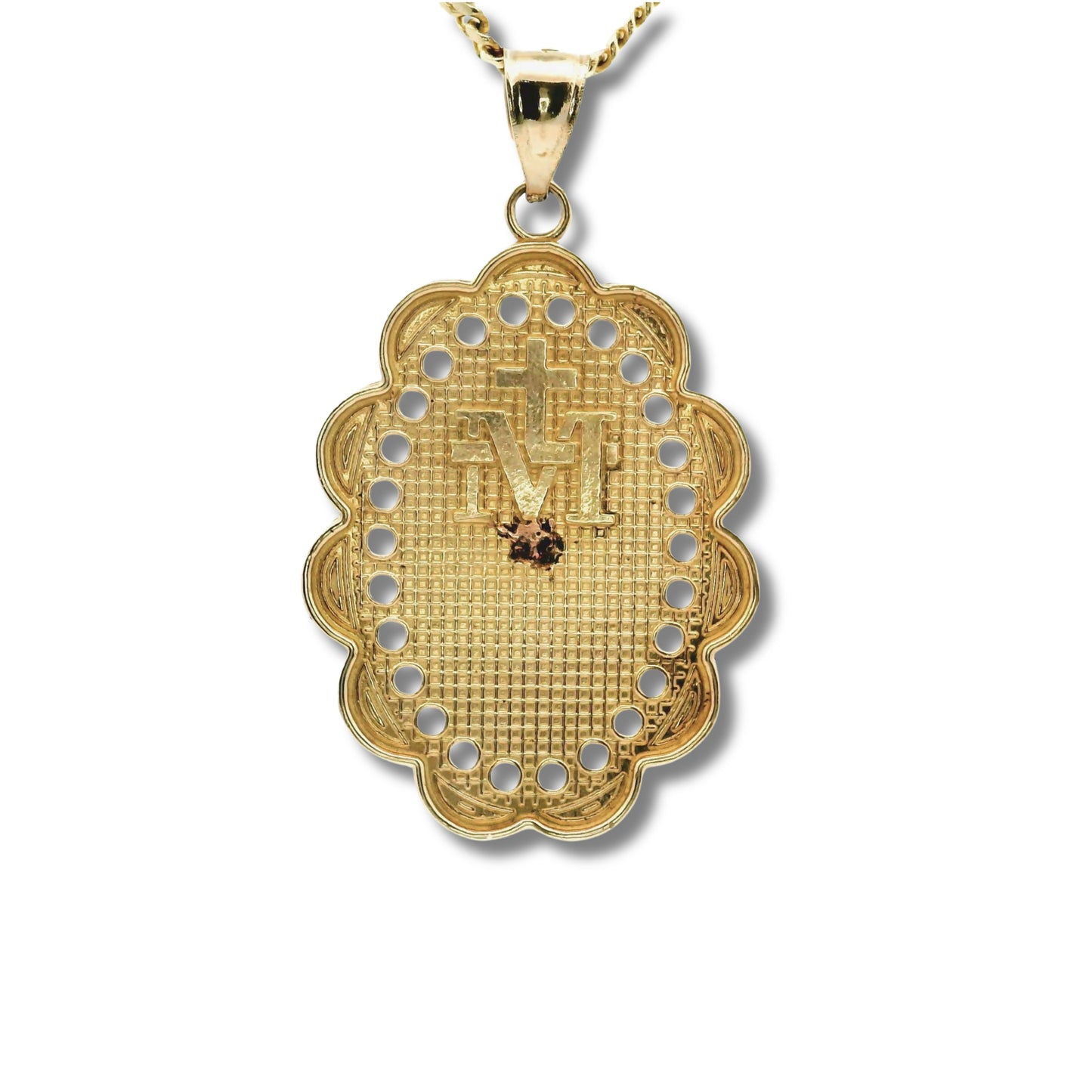 Pendentif "Vierge de Guadalupe" en or jaune 14 carats
