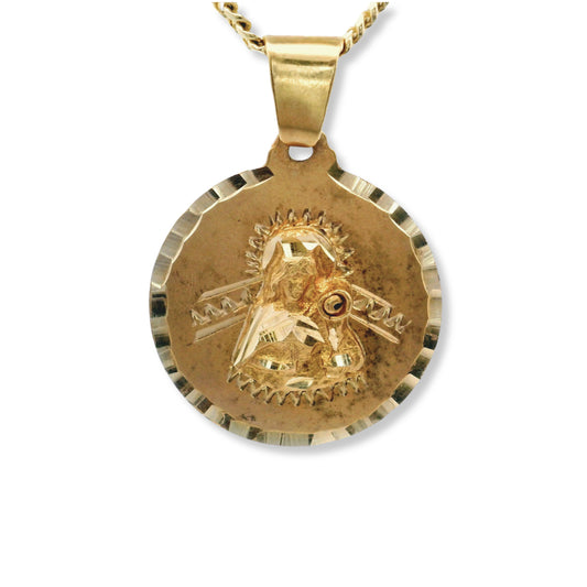 Pendentif Sainte-Barbe en or jaune 14 carats