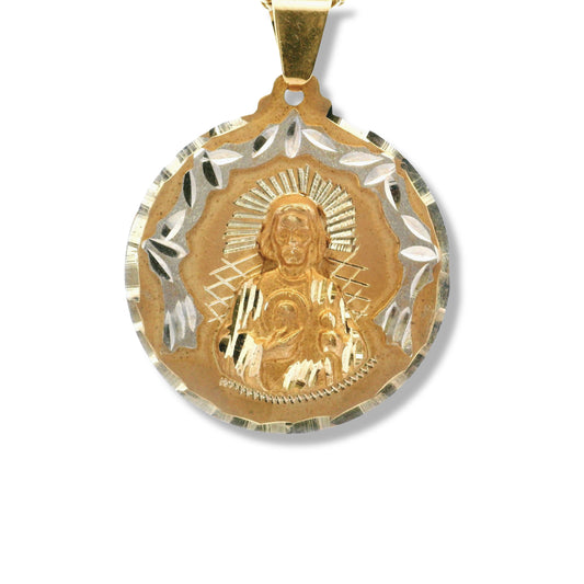 Pendentif "Sagrado Corazon" en or jaune 14 carats