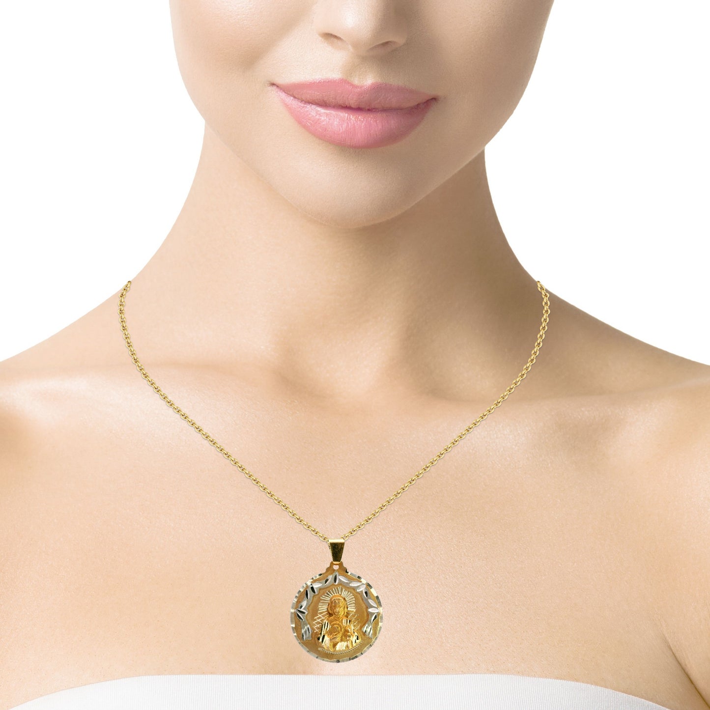 Pendentif "Sagrado Corazon" en or jaune 14 carats