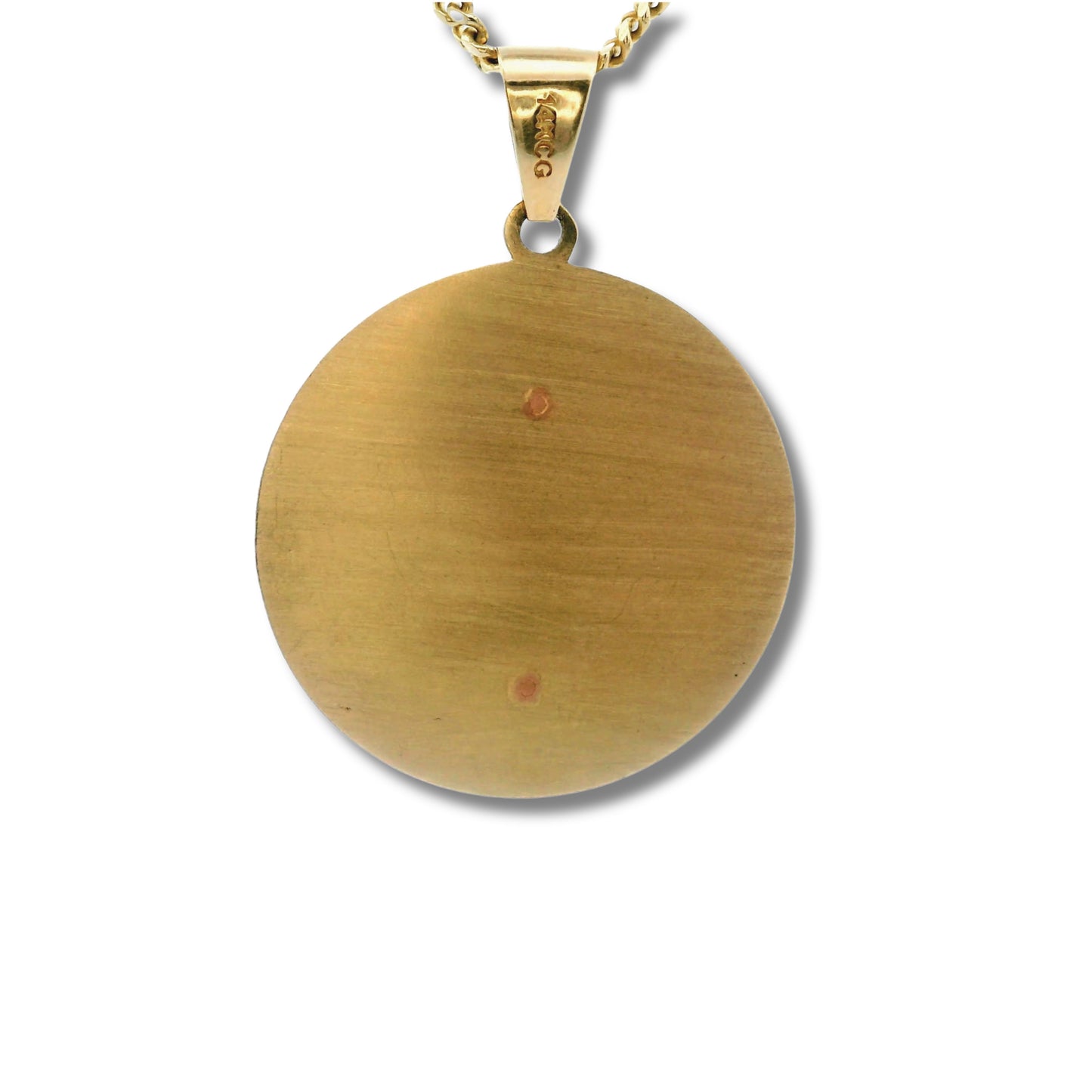 Colgante "Nuestra Señora de Guadalupe" de oro amarillo y rosa de 14 quilates