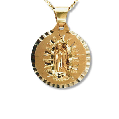 Colgante Virgen María en oro amarillo de 14 quilates
