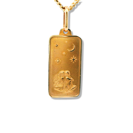 Pendentif Zodiaque en or jaune 14 carats (Gémeaux)