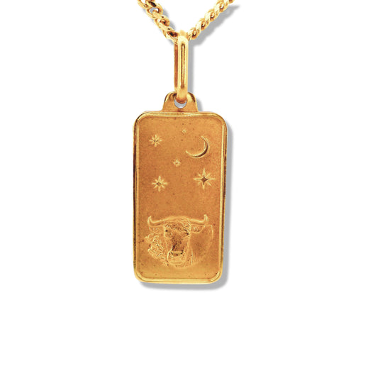 Pendentif zodiaque en or jaune 14 carats (Taureau)