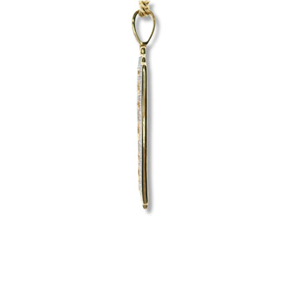 Pendentif lame de rasoir en or jaune 10 carats et diamants blancs