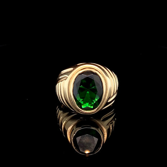 Bague initiale « L » en or jaune 14 carats