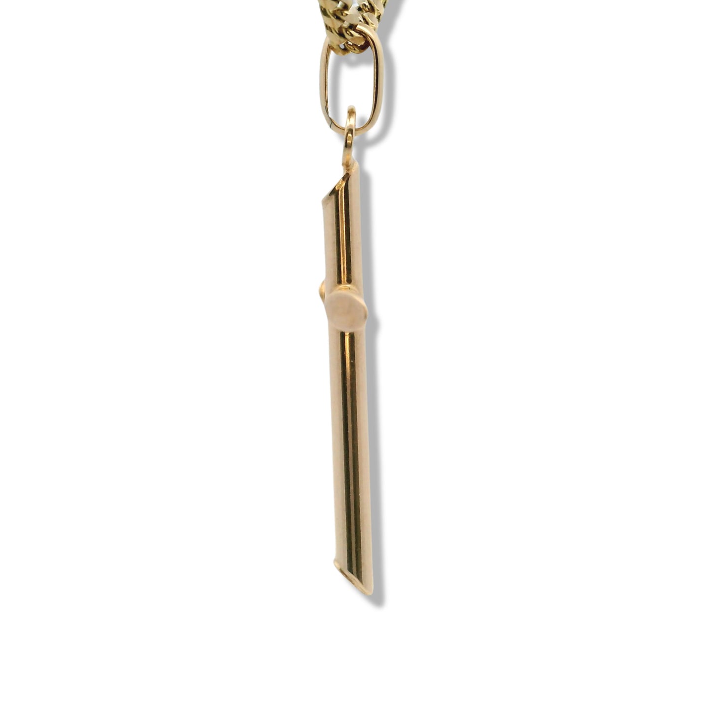Pendentif croix tubulaire en or jaune 14 carats
