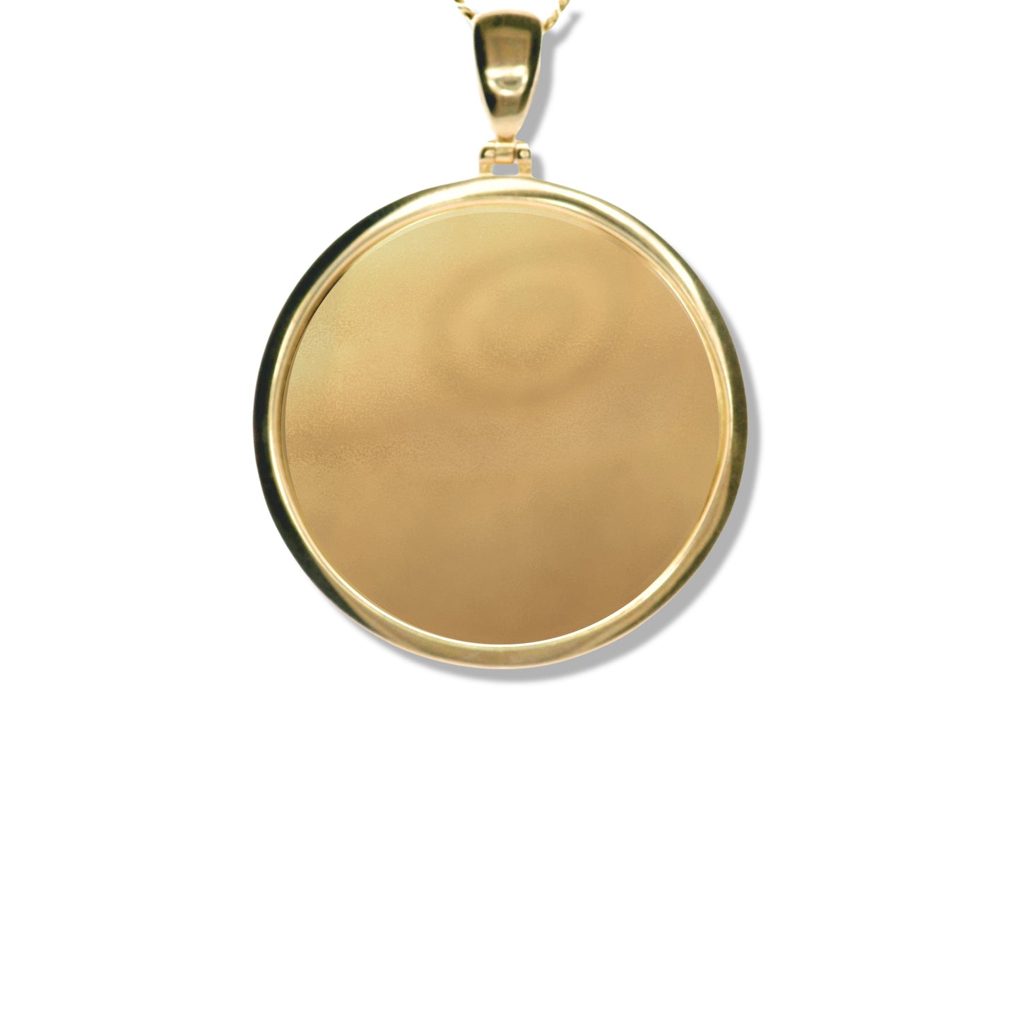 Pendentif rond en or jaune 14 carats avec image