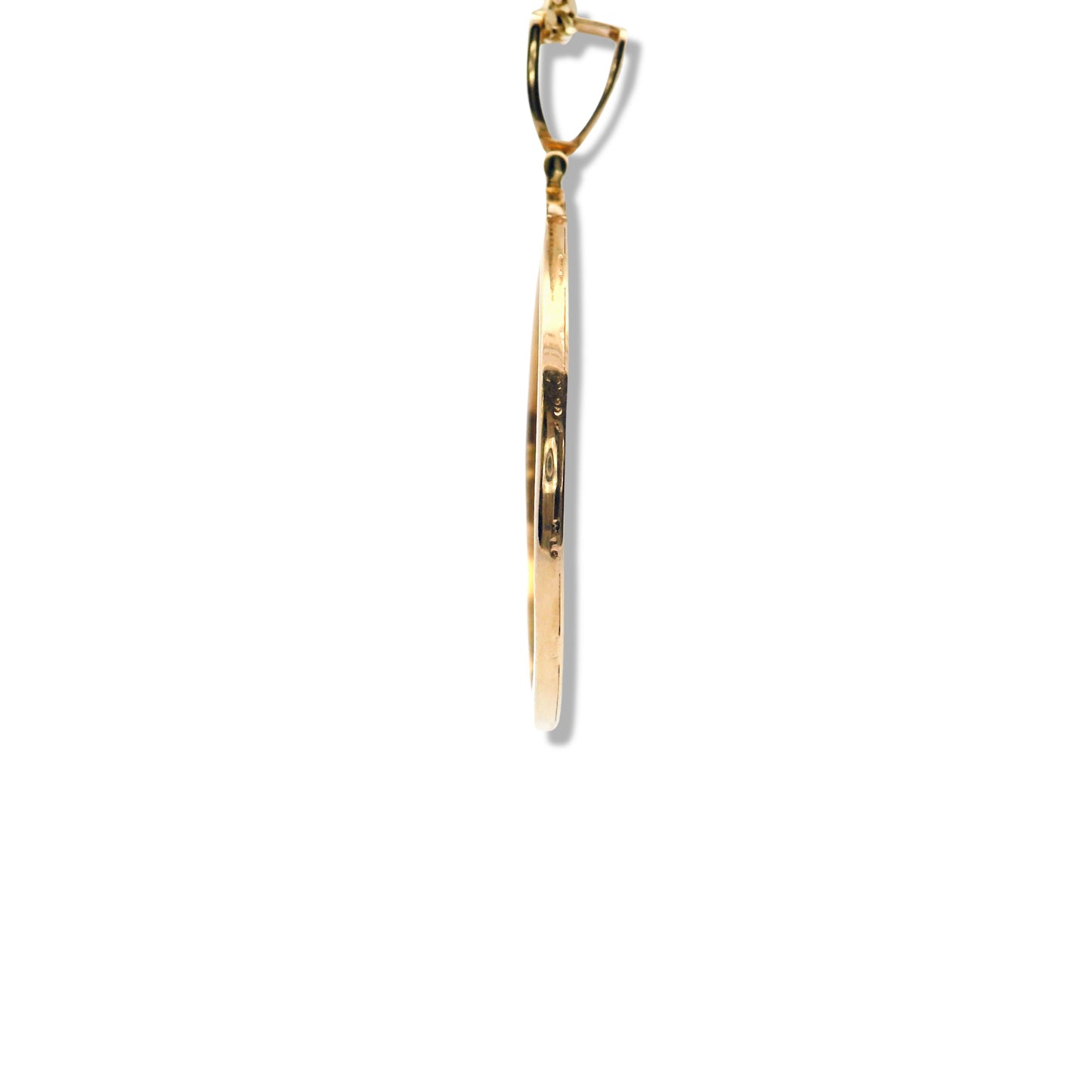 Pendentif rond en or jaune 14 carats avec image