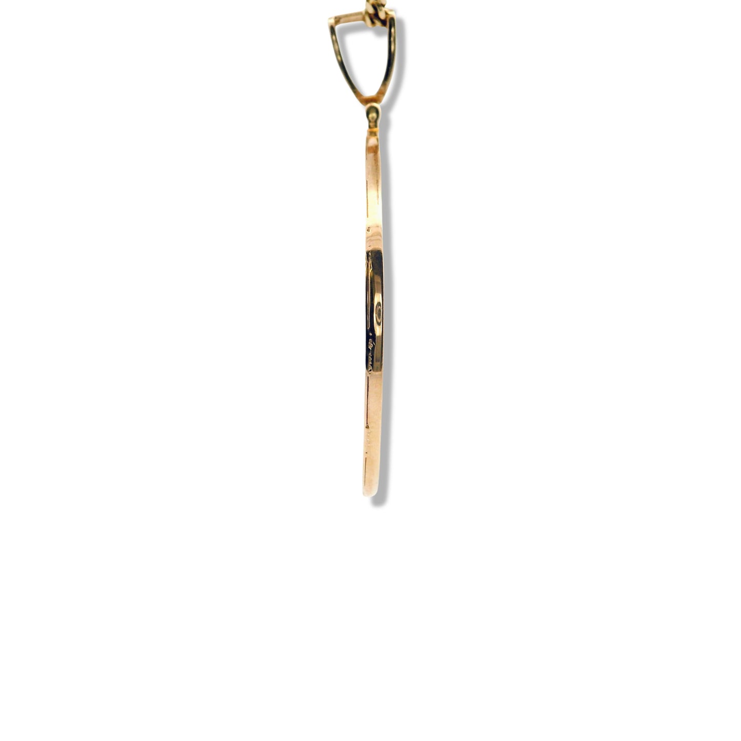 Pendentif rond en or jaune 14 carats avec image