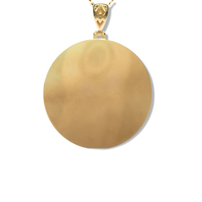 Pendentif rond en or jaune 14 carats avec image