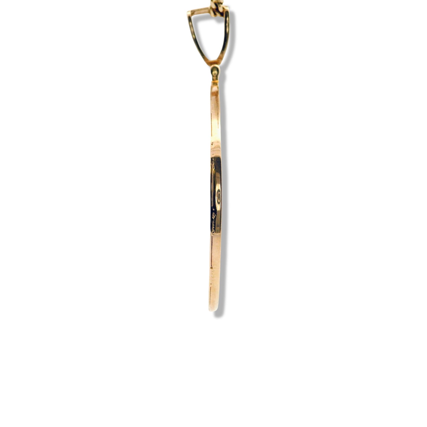 Pendentif rond en or jaune 14 carats avec image