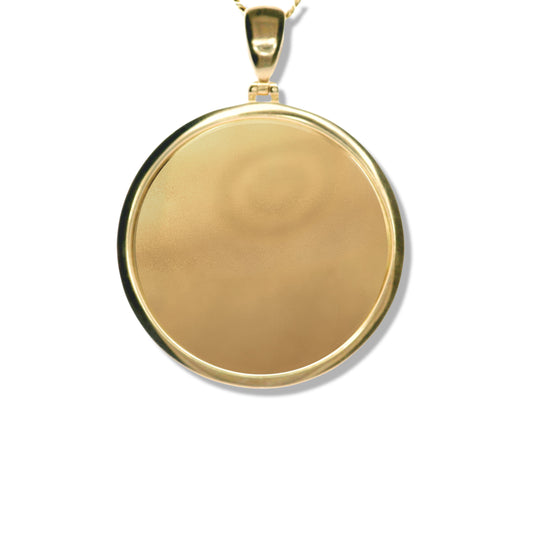 Pendentif rond en or jaune 14 carats avec image
