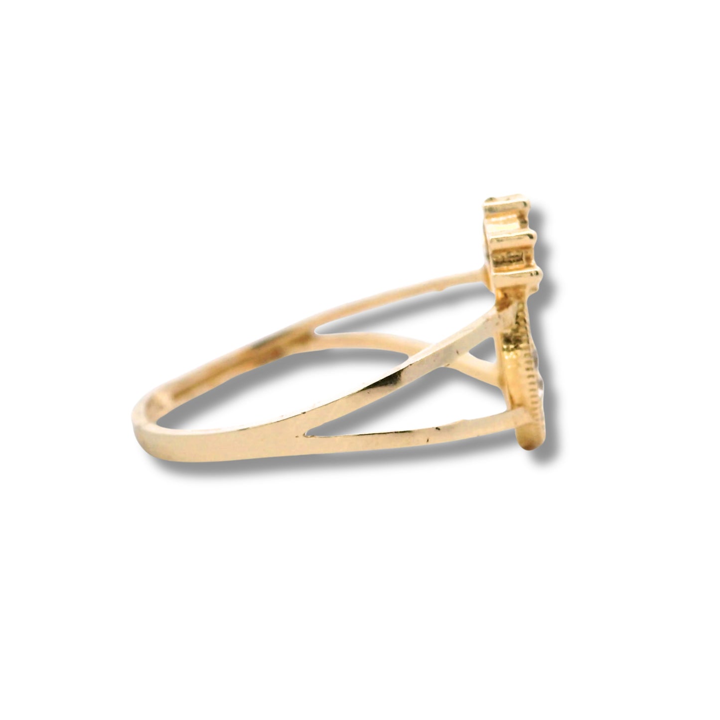 Bague en or jaune 14 carats avec initiale « G »