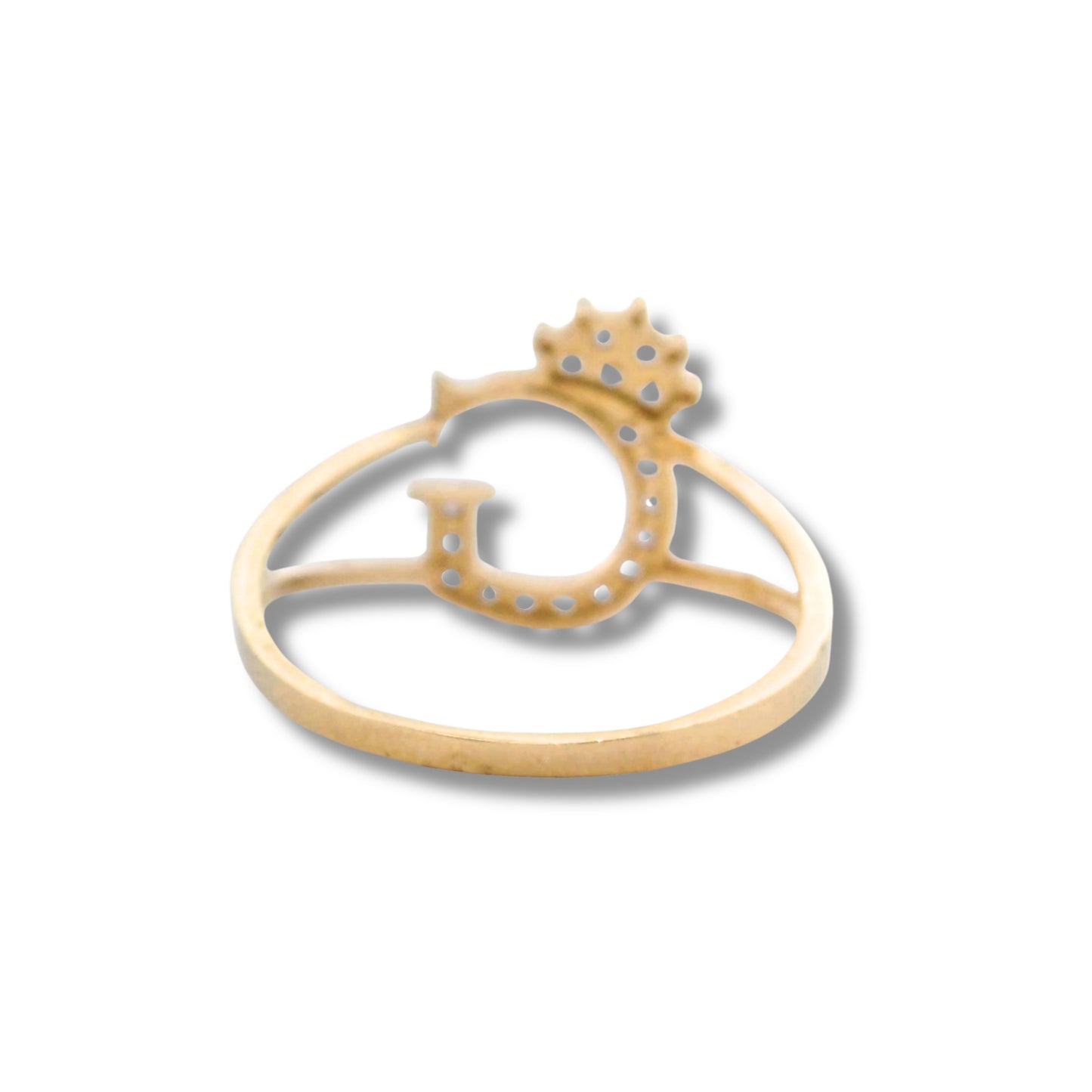 Bague en or jaune 14 carats avec initiale « G »