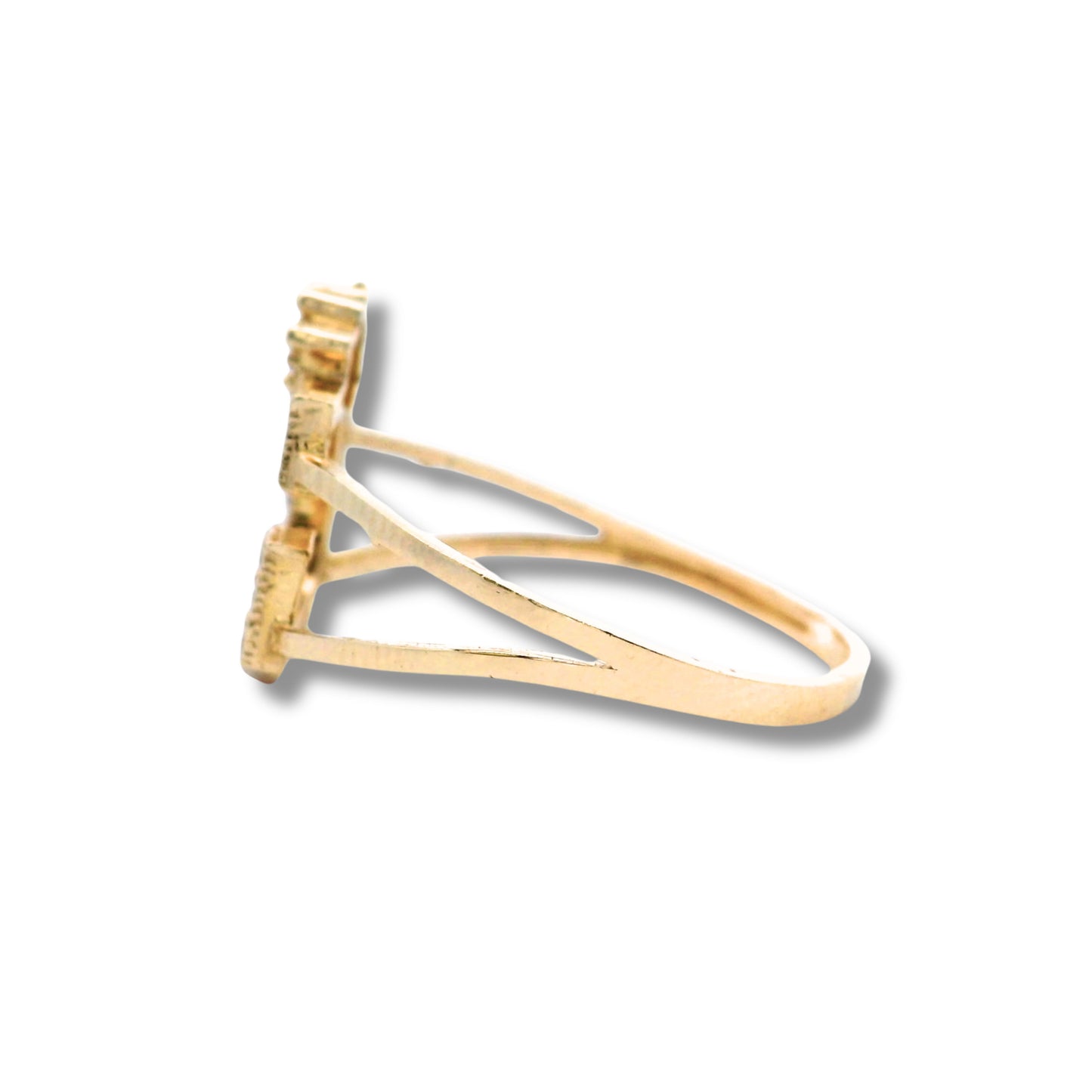 Bague en or jaune 14 carats avec initiale « G »
