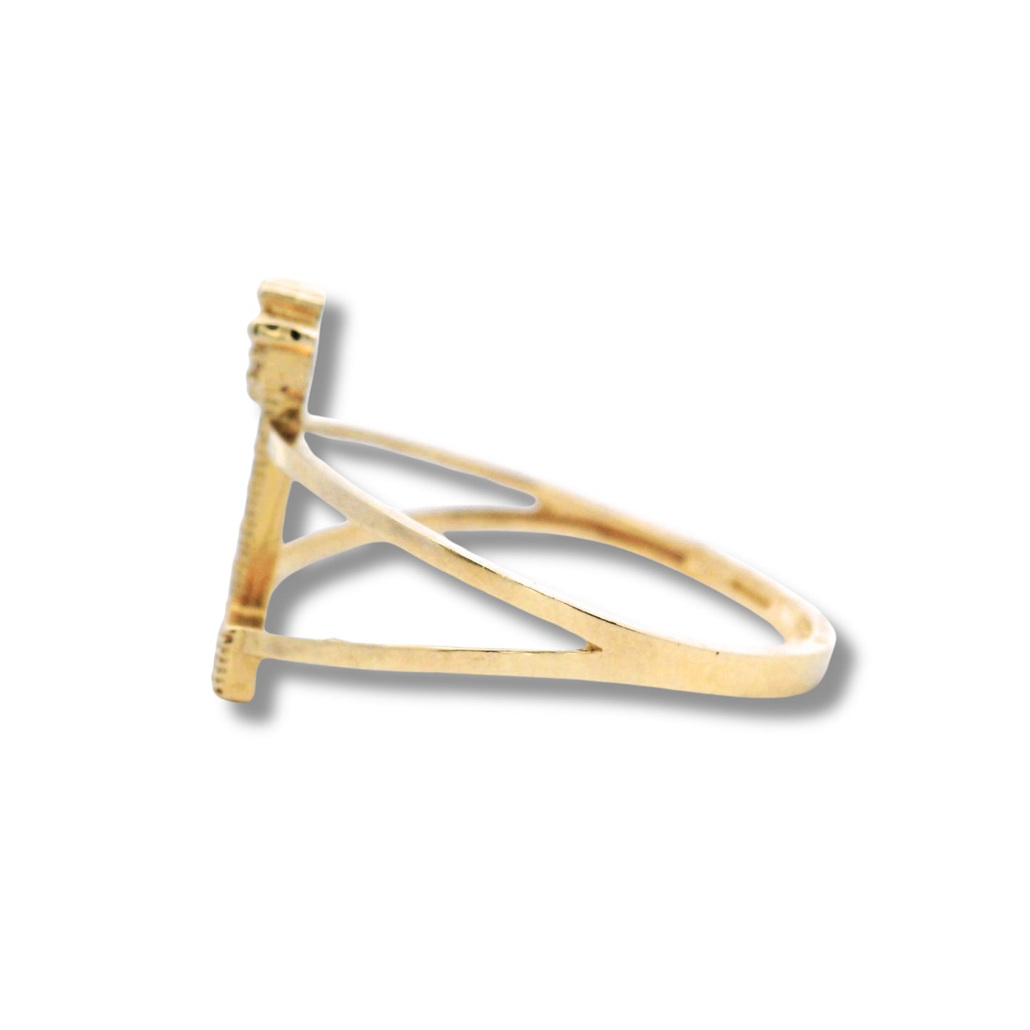 Bague initiale « L » en or jaune 14 carats