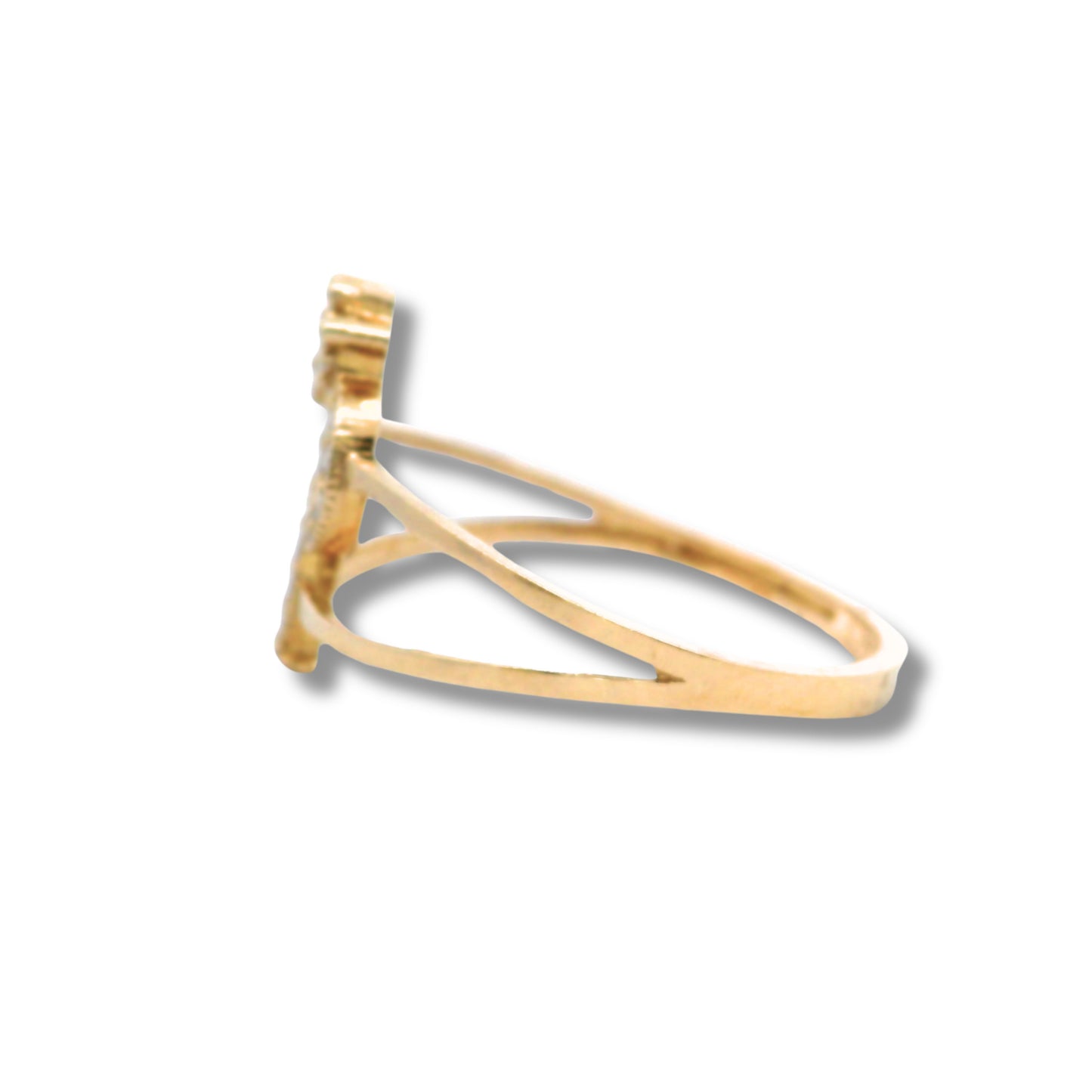 Bague en or jaune 14 carats avec initiale « P »