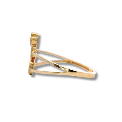 Bague en or jaune 14 carats avec initiale « S »