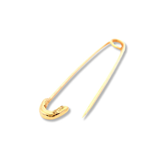 Broche épingle à nourrice en or jaune 10 carats