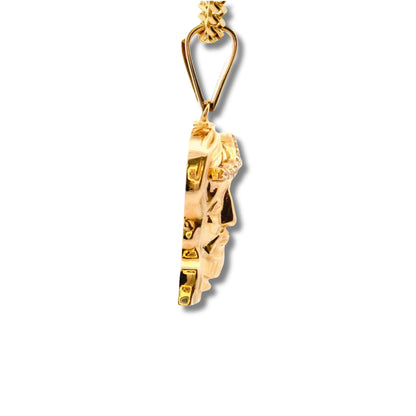 Pendentif tête de Jésus en or jaune 14 carats