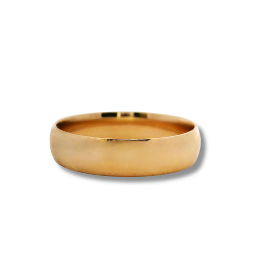 Alianza de boda mediana de oro amarillo de 14 quilates