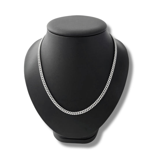 Chaîne à maillons cubains en argent sterling de 18 pouces