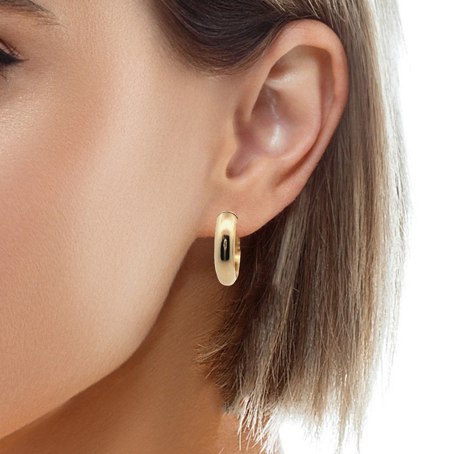 Boucles d'oreilles créoles en or jaune 14 carats