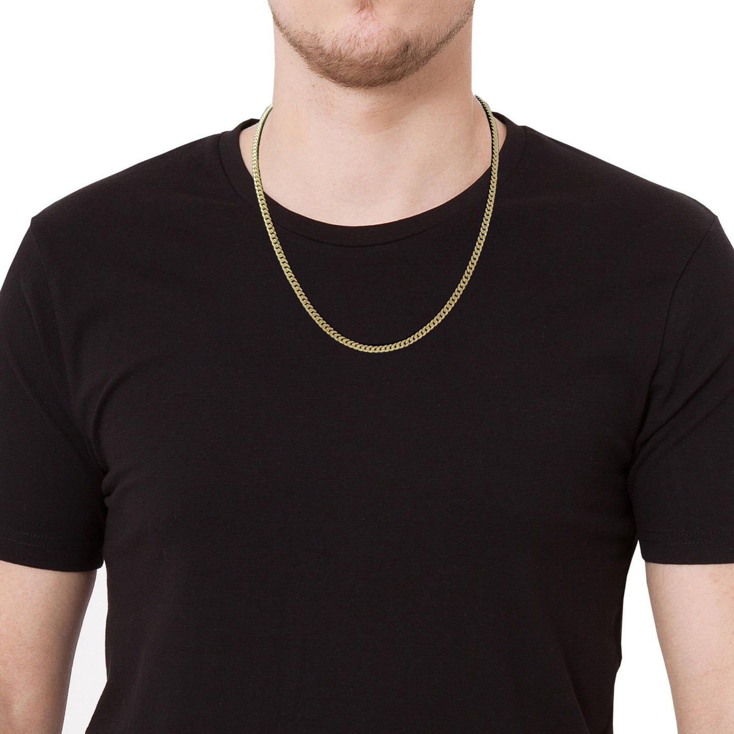 Cadena de eslabones cubanos de 22" en oro amarillo de 14 quilates
