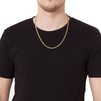 Cadena de eslabones cubanos de 22" en oro amarillo de 14 quilates