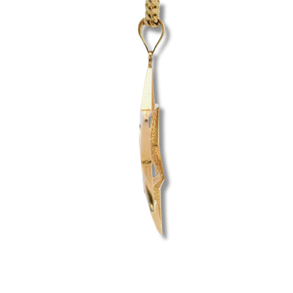 Pendentif étoile de David bicolore en or jaune 14 carats