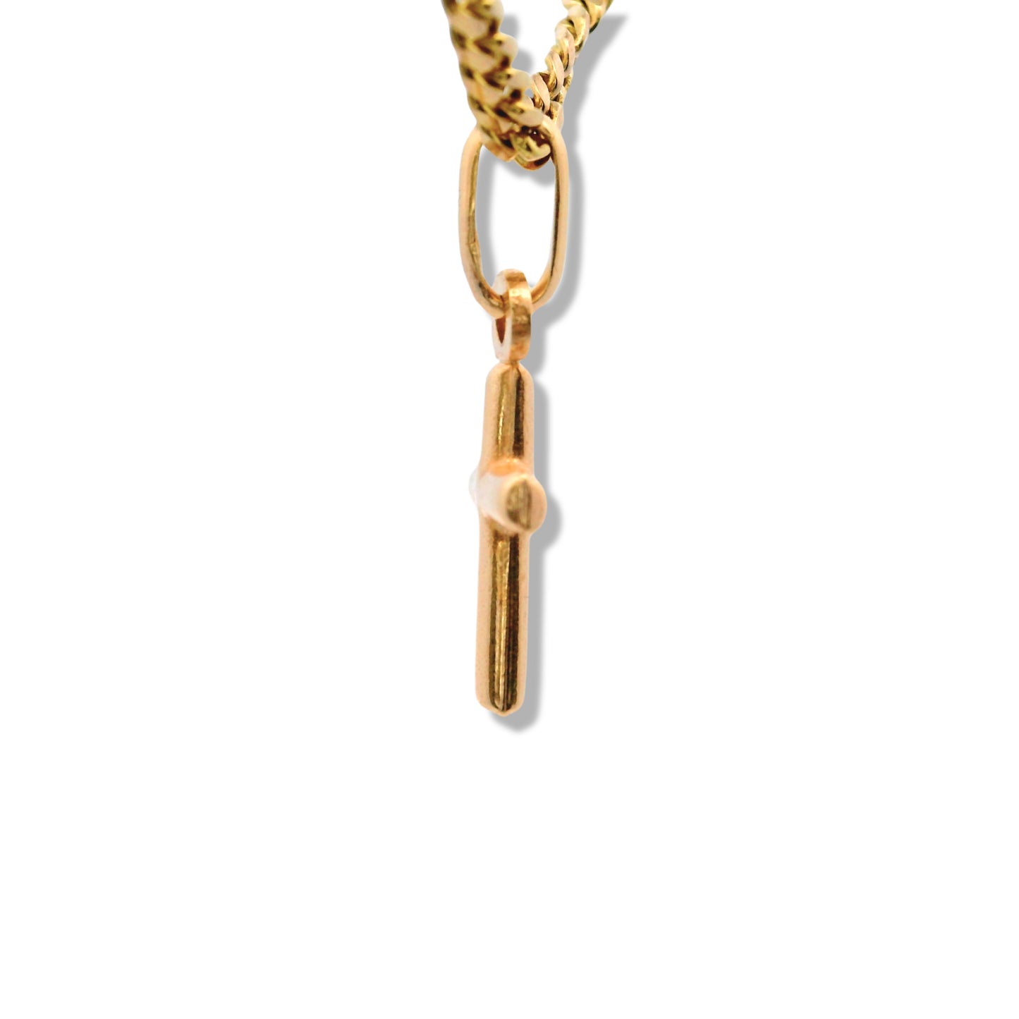 Dije de cruz de bebé en miniatura de oro amarillo de 14 quilates