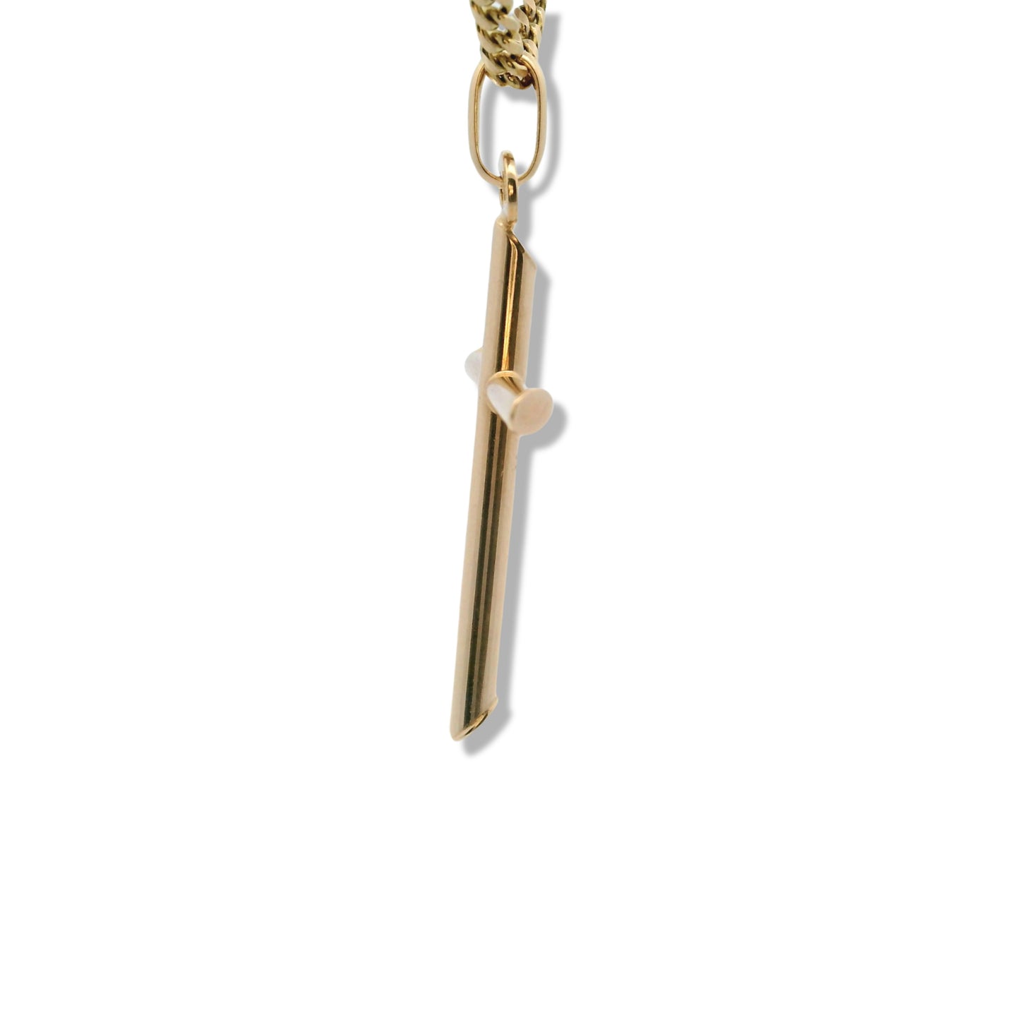 Pendentif croix tubulaire en or jaune 10 carats