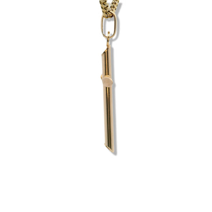 Pendentif croix tubulaire en or jaune 10 carats