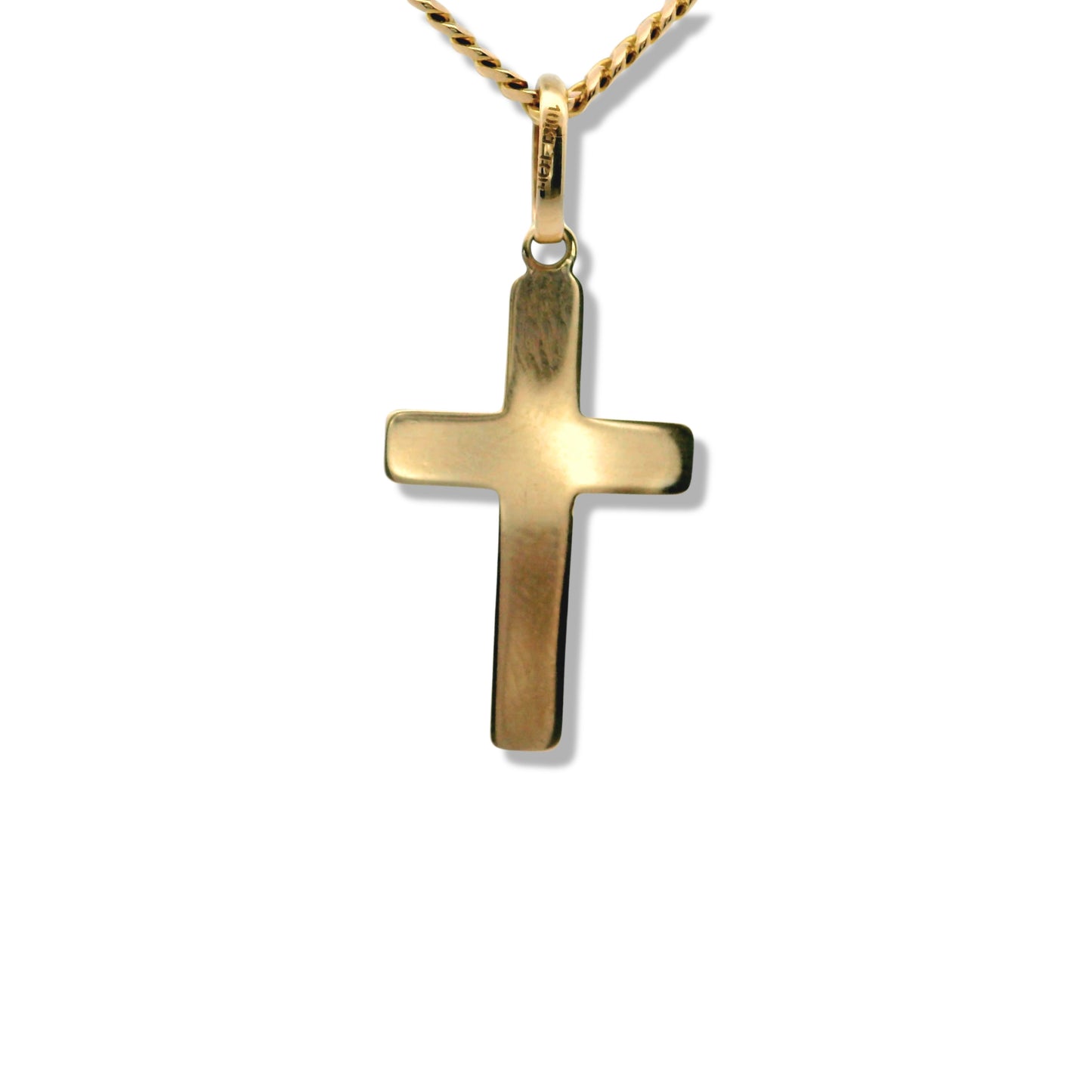 Breloque en or jaune 10 carats semi-solide en forme de croix torsadée