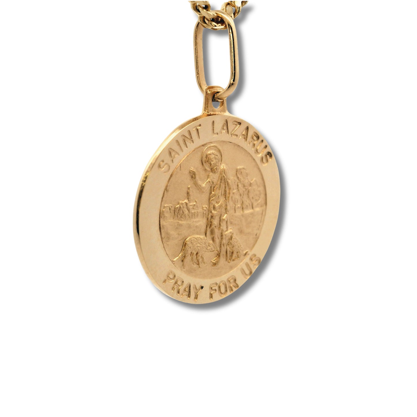 Pendentif Saint Lazare de Béthanie en or jaune 14 carats