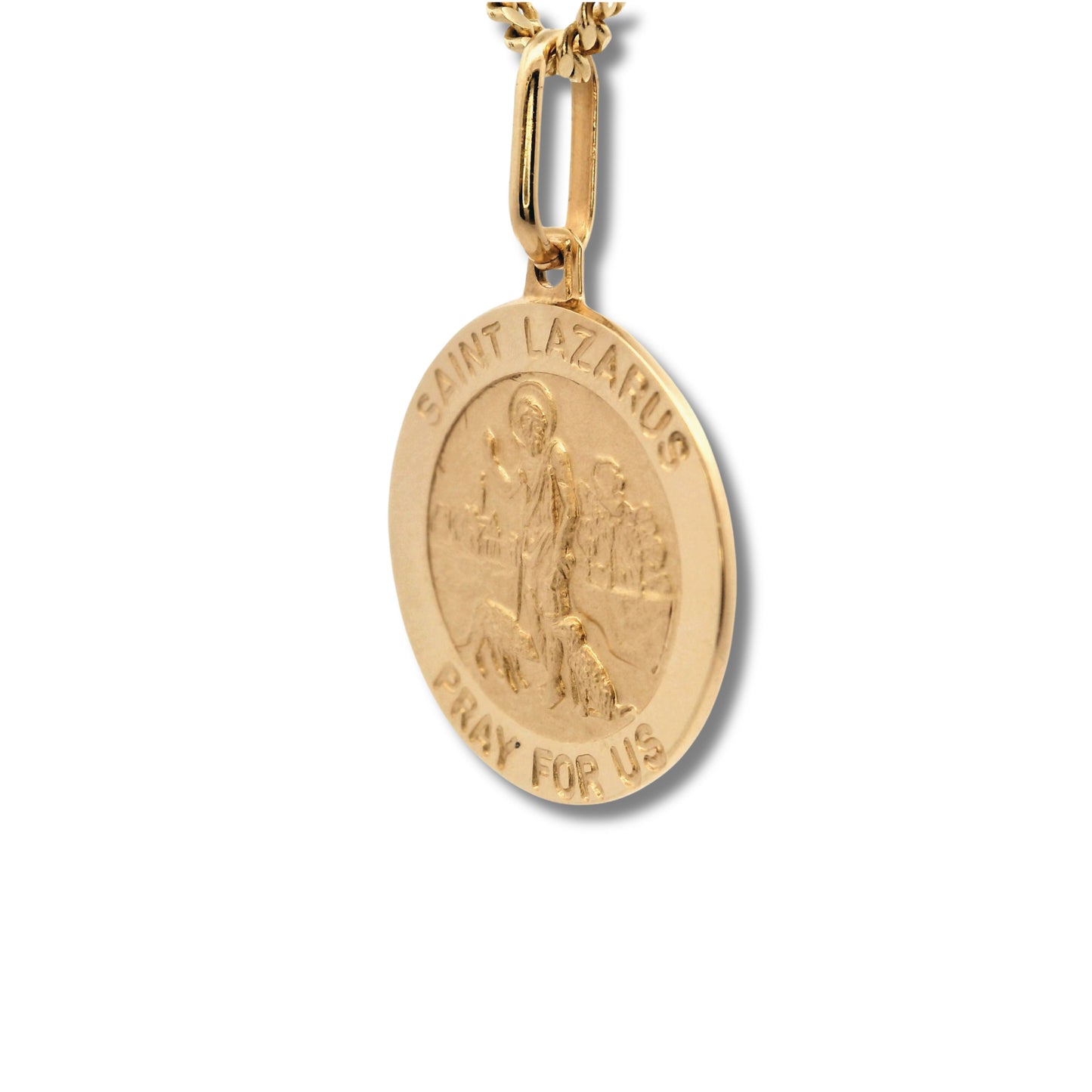 Pendentif Saint Lazare de Béthanie en or jaune 14 carats