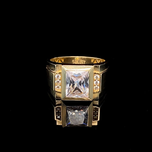 Bague initiale « L » en or jaune 14 carats