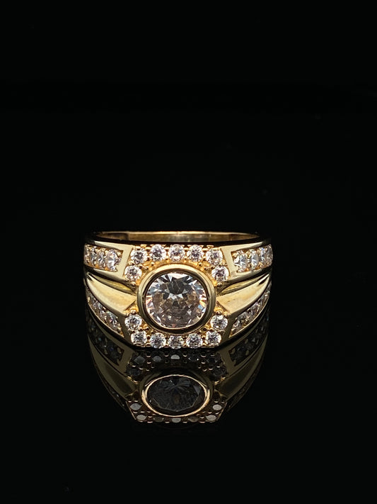Bague initiale « L » en or jaune 14 carats