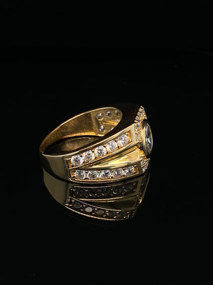 Bague initiale « L » en or jaune 14 carats