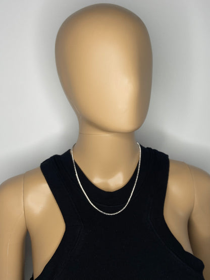 Chaîne torsadée en or blanc 14 carats de 26 po