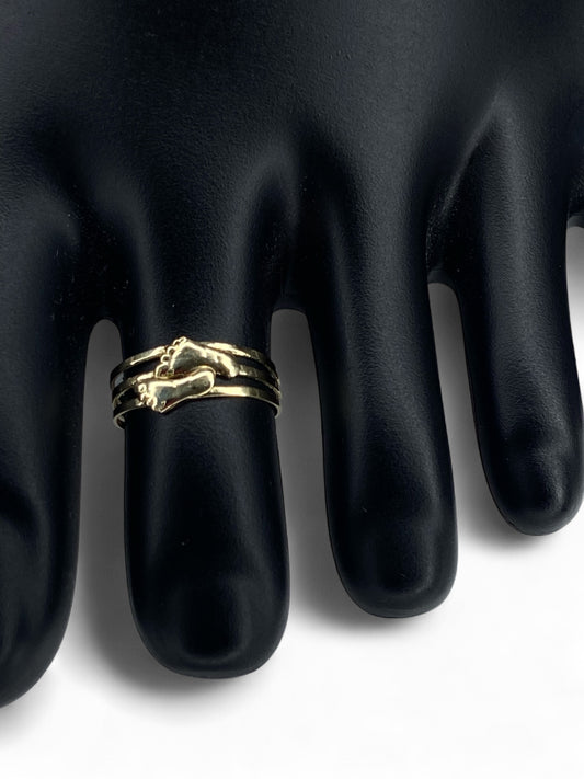 Bague initiale « L » en or jaune 14 carats