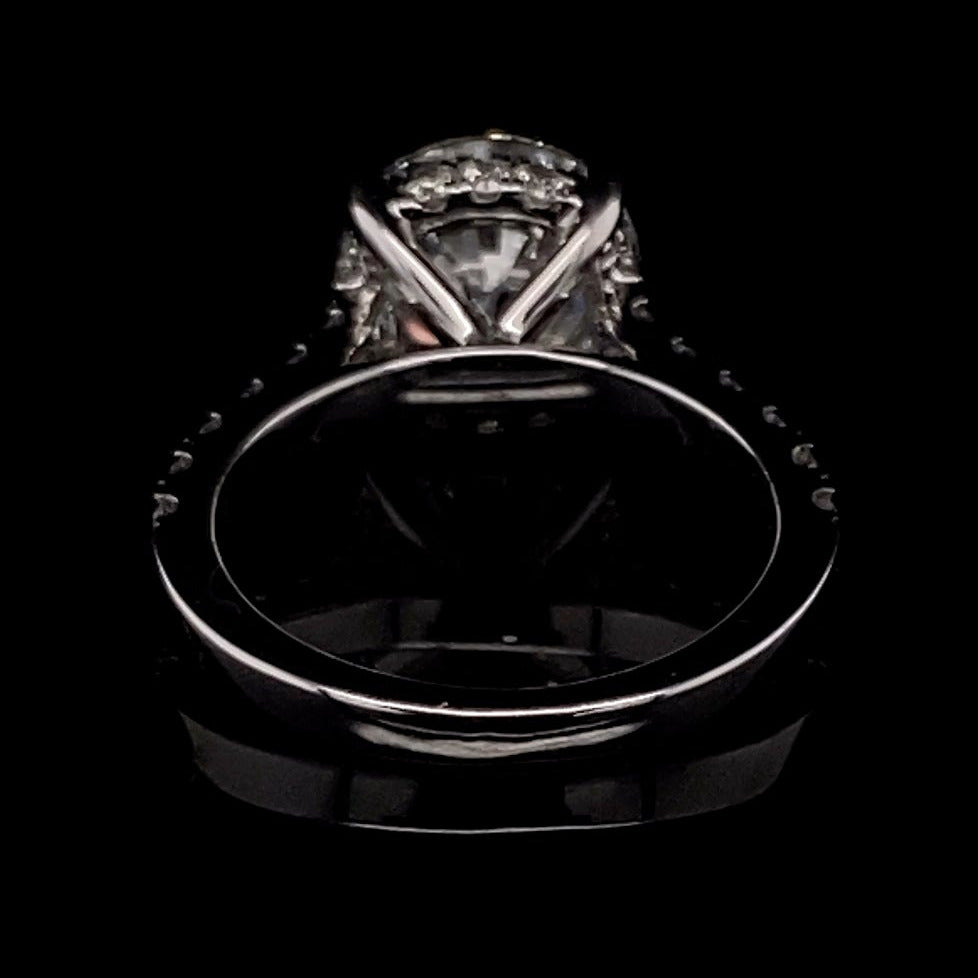 14K White Gold Round-Cut Diamond Stone Engagement Ring
