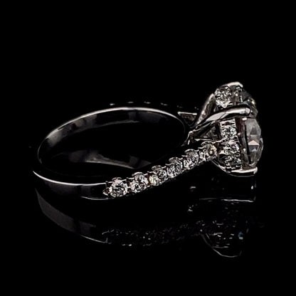 14K White Gold Round-Cut Diamond Stone Engagement Ring